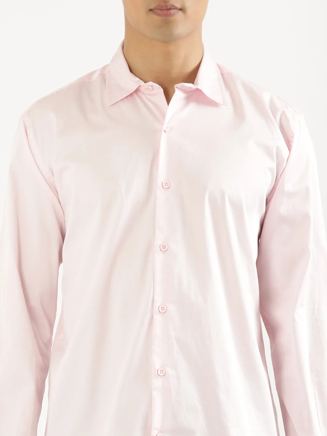 Men Light Pink Formal Shirt - Image 4