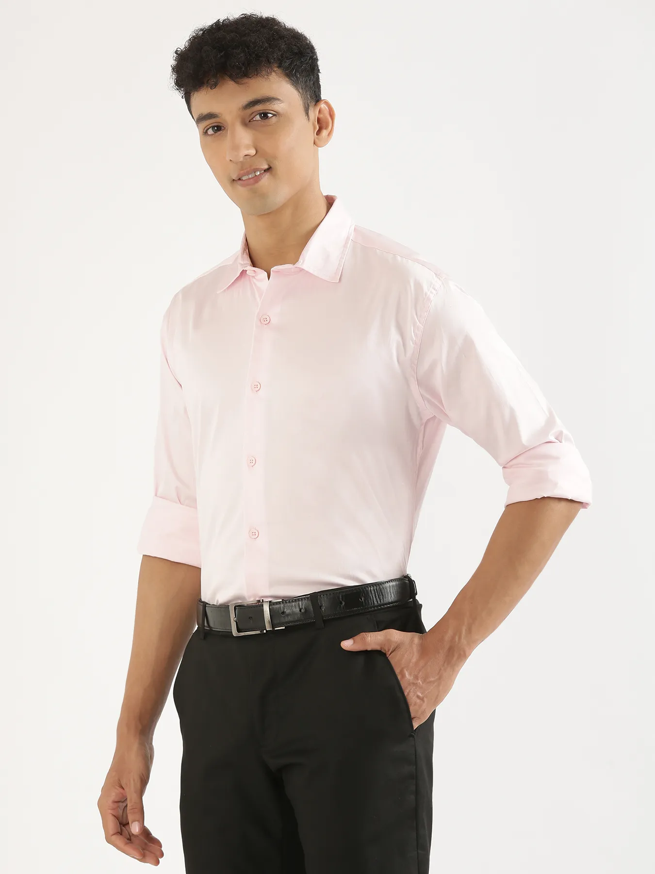 Men Light Pink Formal Shirt - Image 7