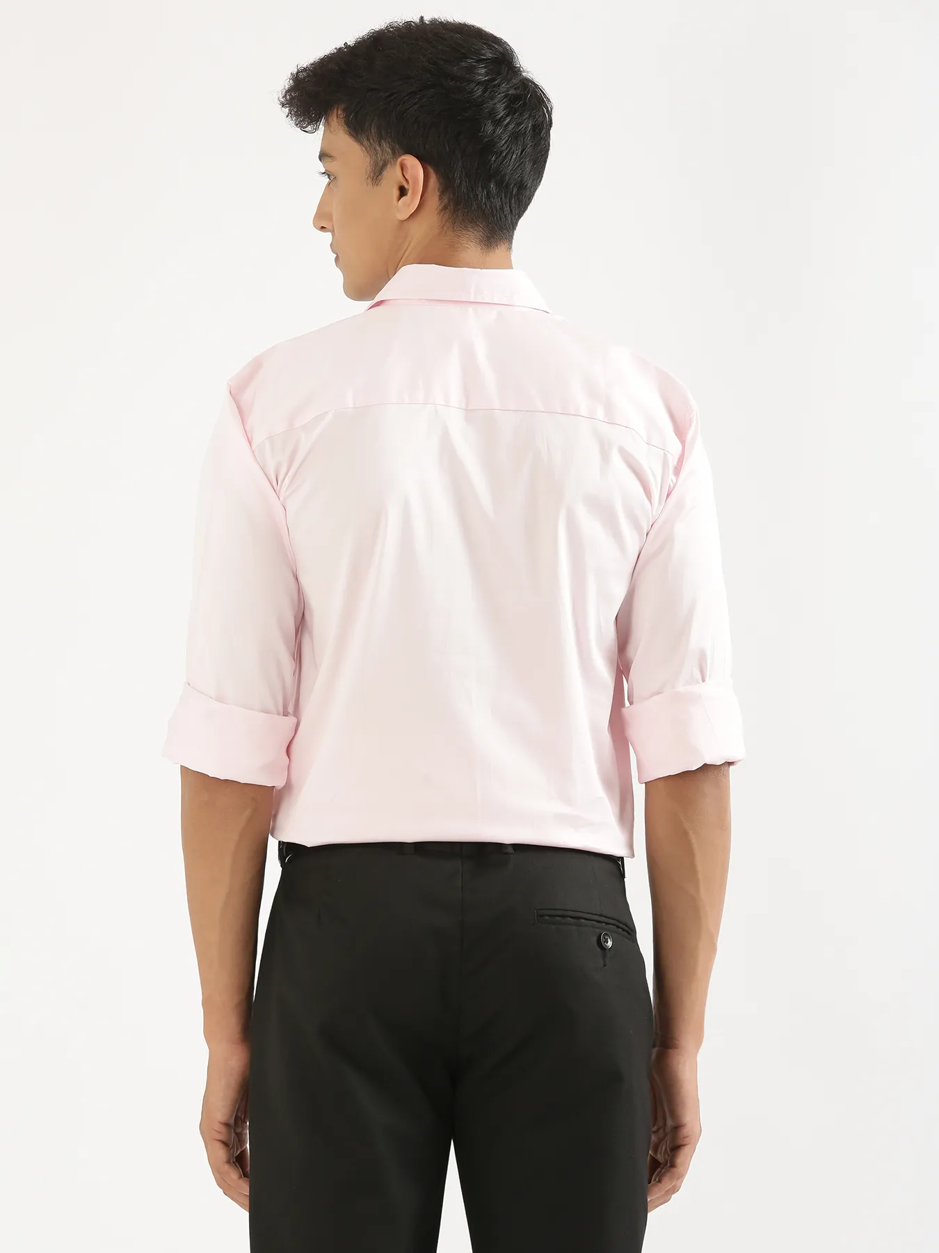 Men Light Pink Formal Shirt - Image 8