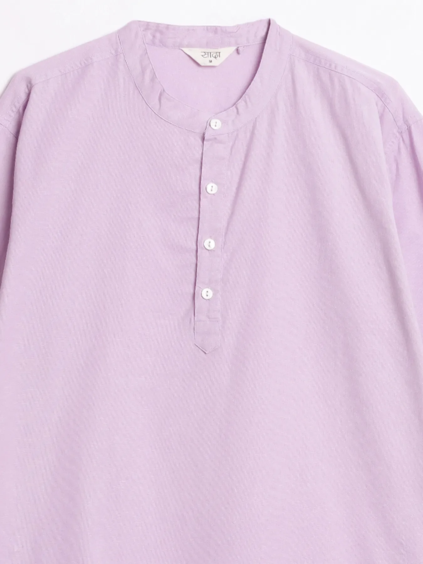 Men Lilac Airy Linen Long Kurta - Image 13
