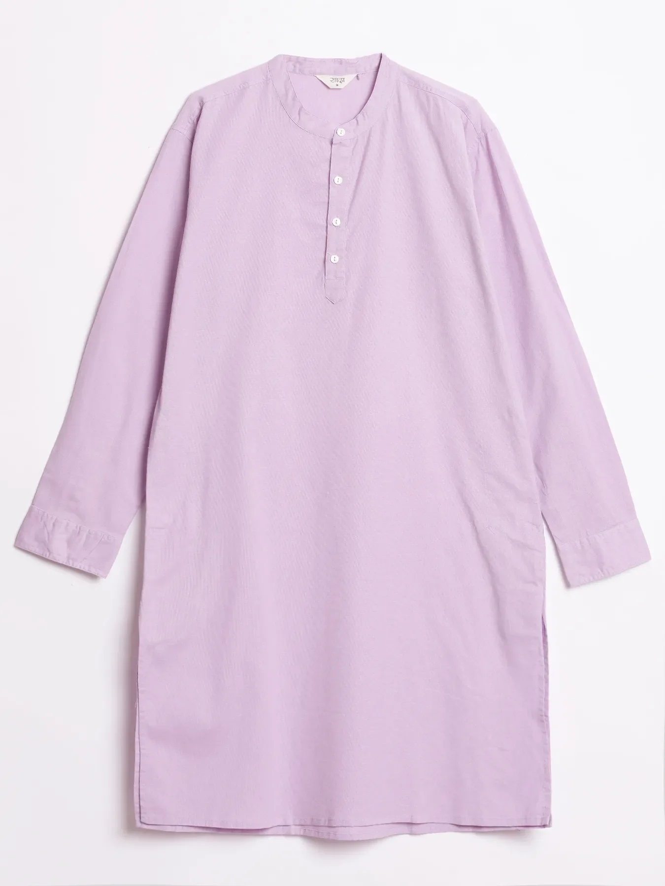 Men Lilac Airy Linen Long Kurta - Image 14