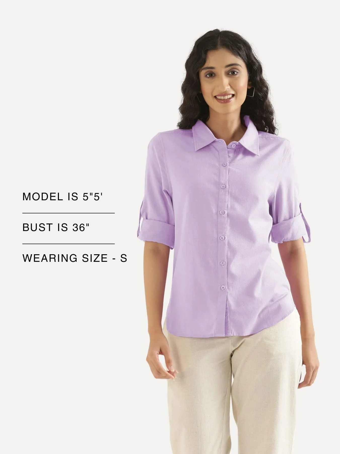 Women Lilac Airy-Linen Shirt - Image 14