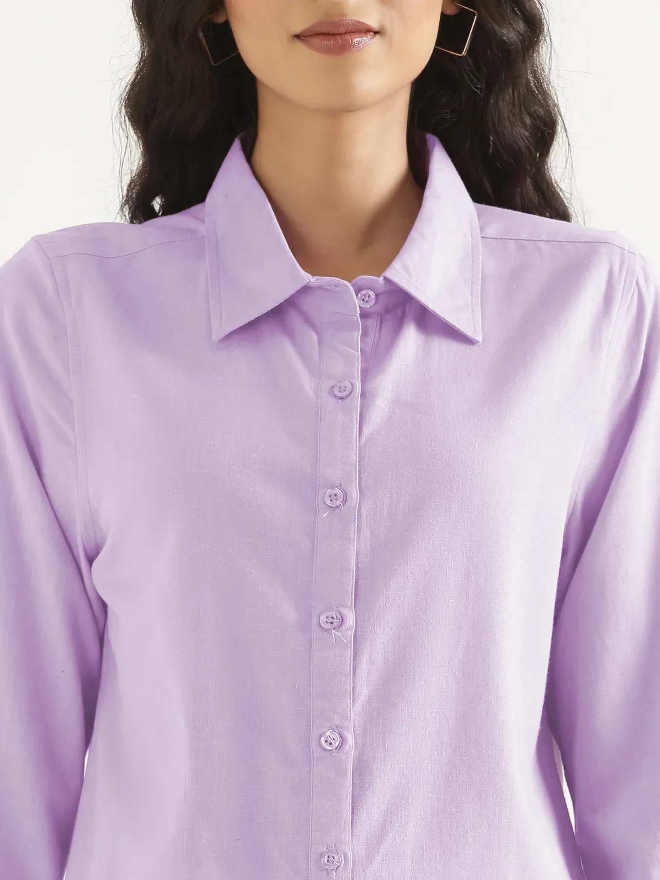 Women Lilac Airy-Linen Shirt - Image 5