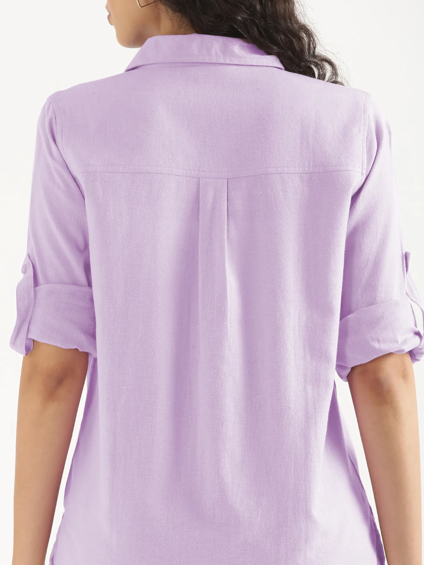 Women Lilac Airy-Linen Shirt - Image 9