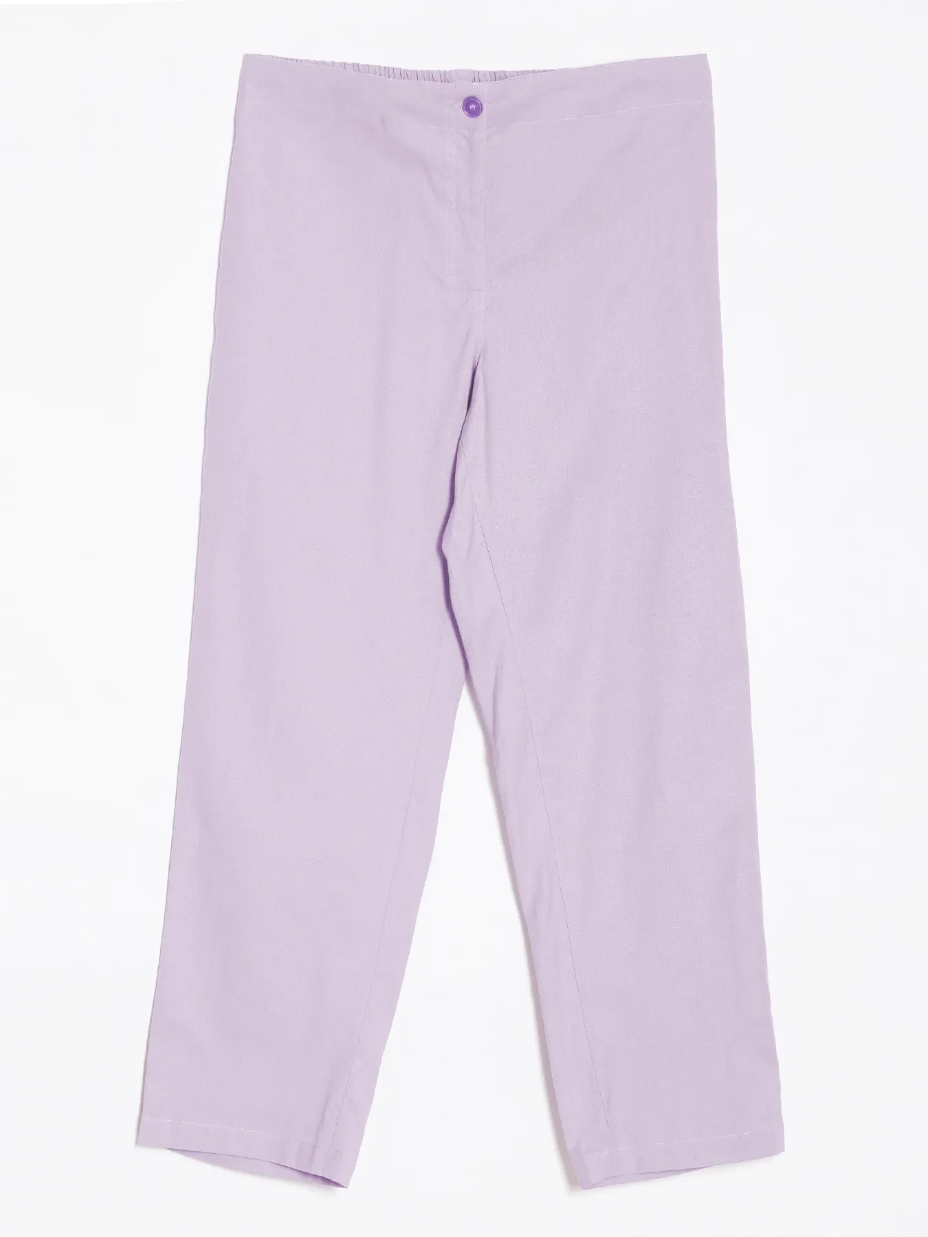 Women Lilac Airy Linen Straight Pants - Image 13