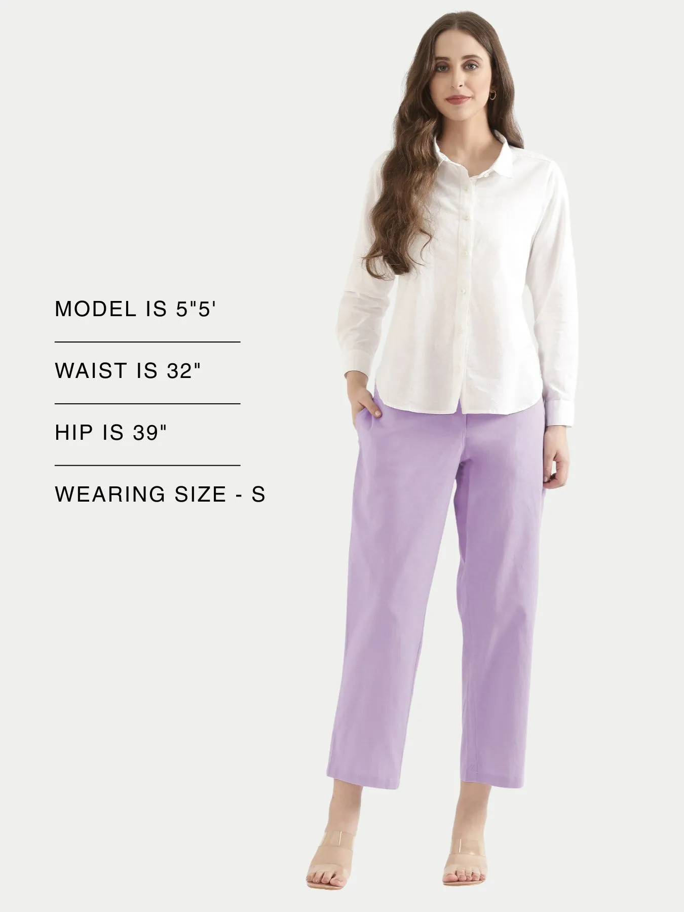 Women Lilac Airy Linen Straight Pants - Image 14