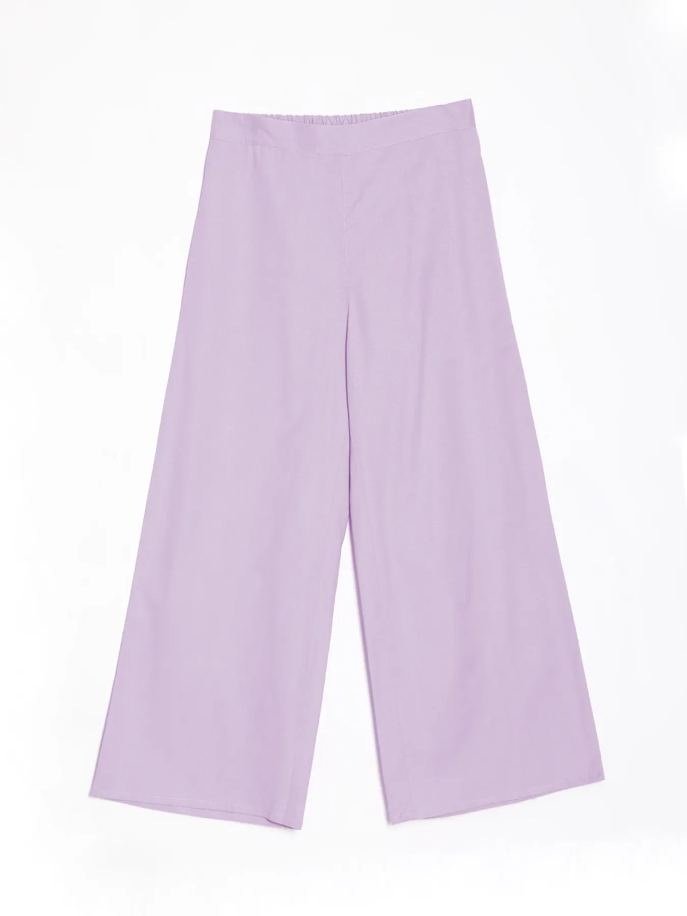 Women Lilac Airy Linen Wide Leg Pant - Image 11