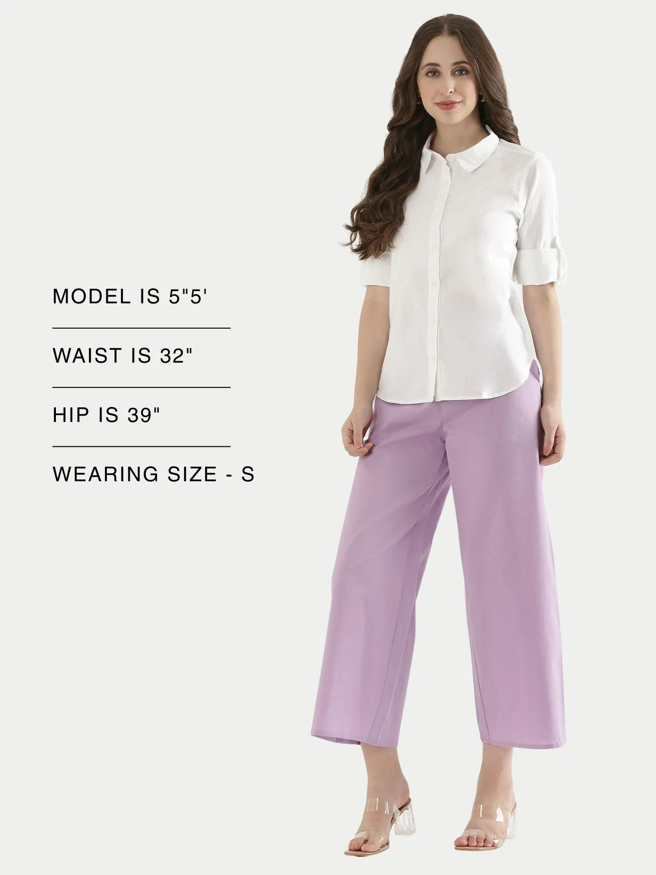 Women Lilac Airy Linen Wide Leg Pant - Image 12