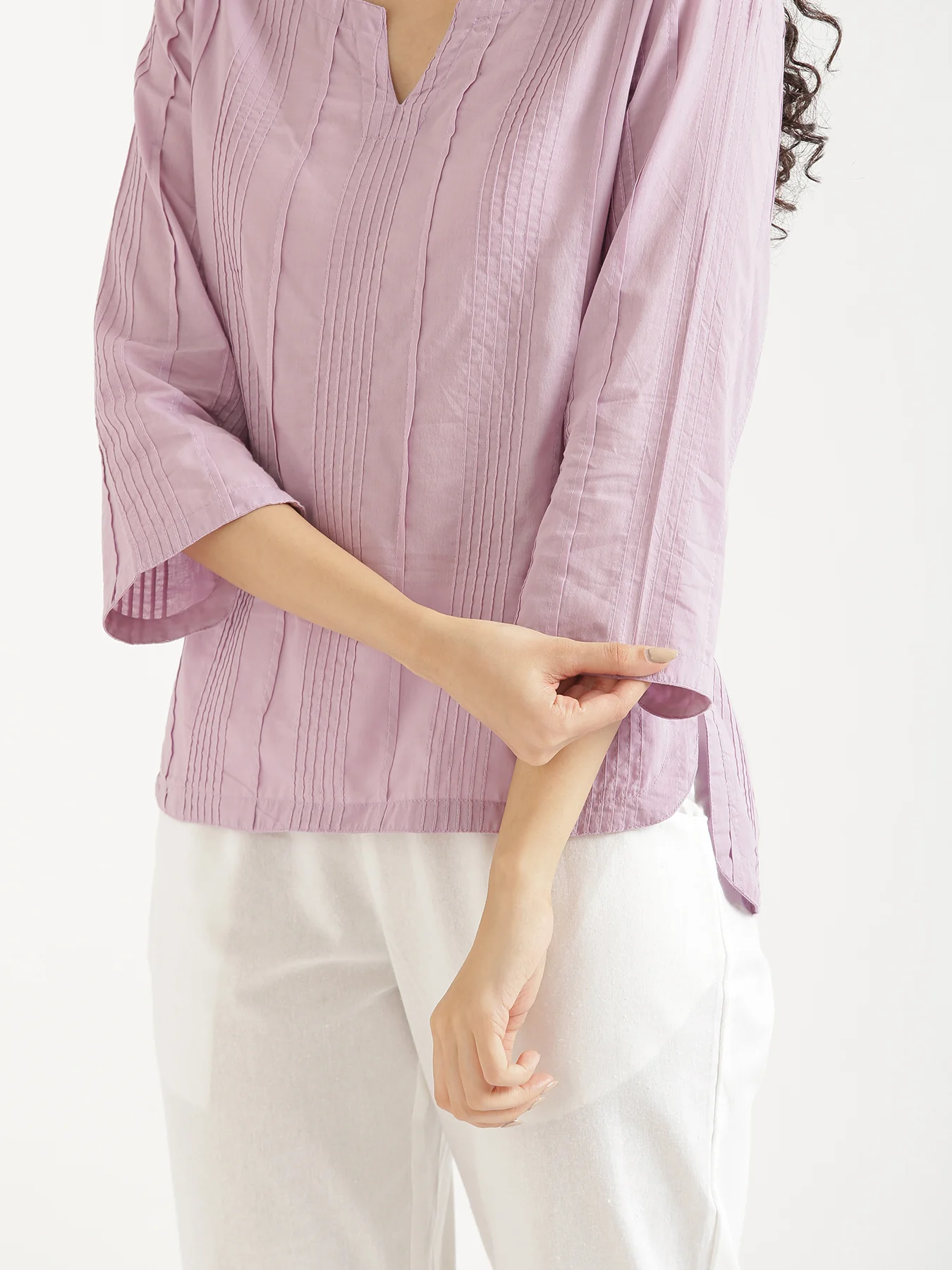 Women Lilac Everyday Cotton Top - Image 12