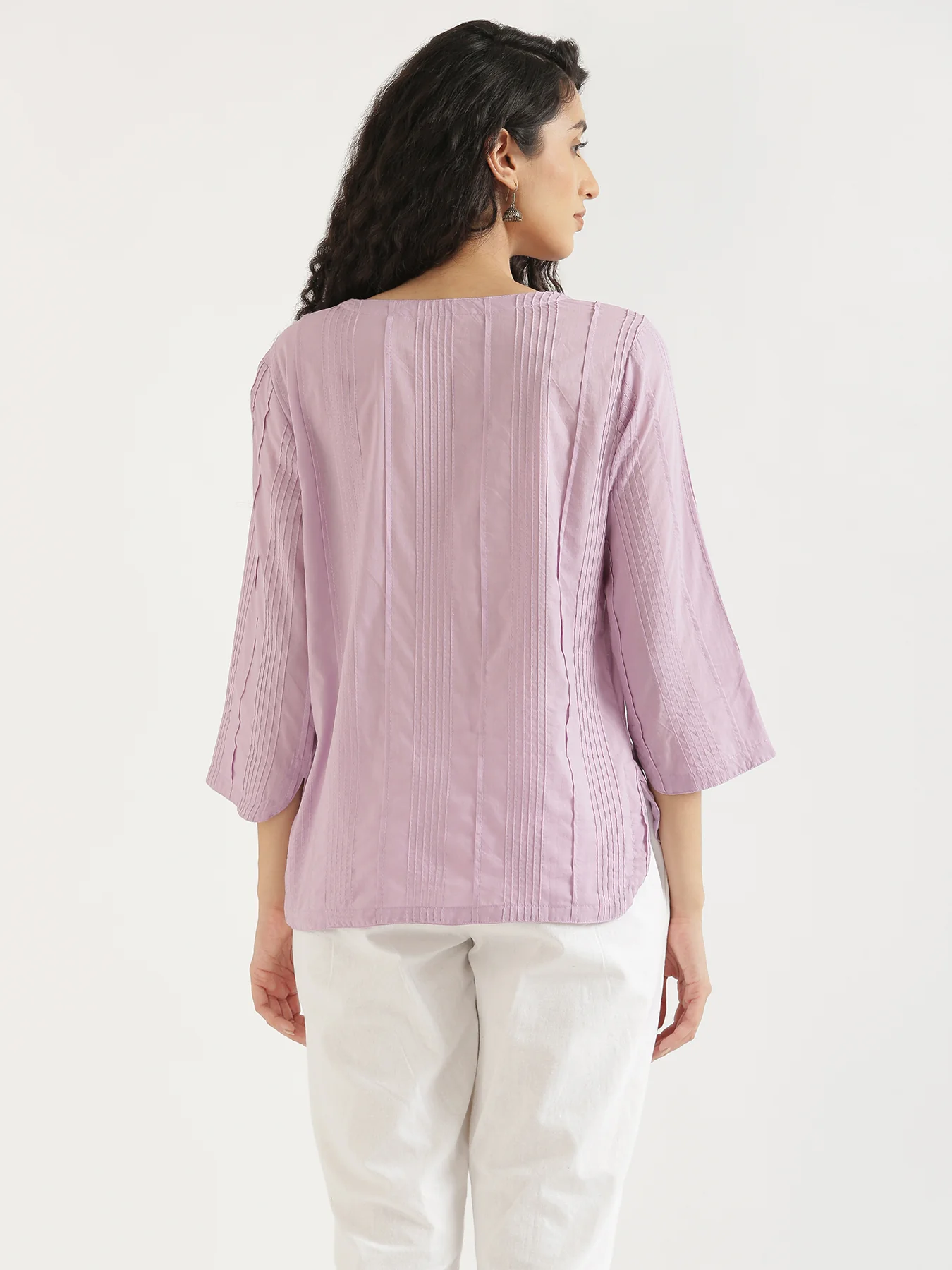 Women Lilac Everyday Cotton Top - Image 4
