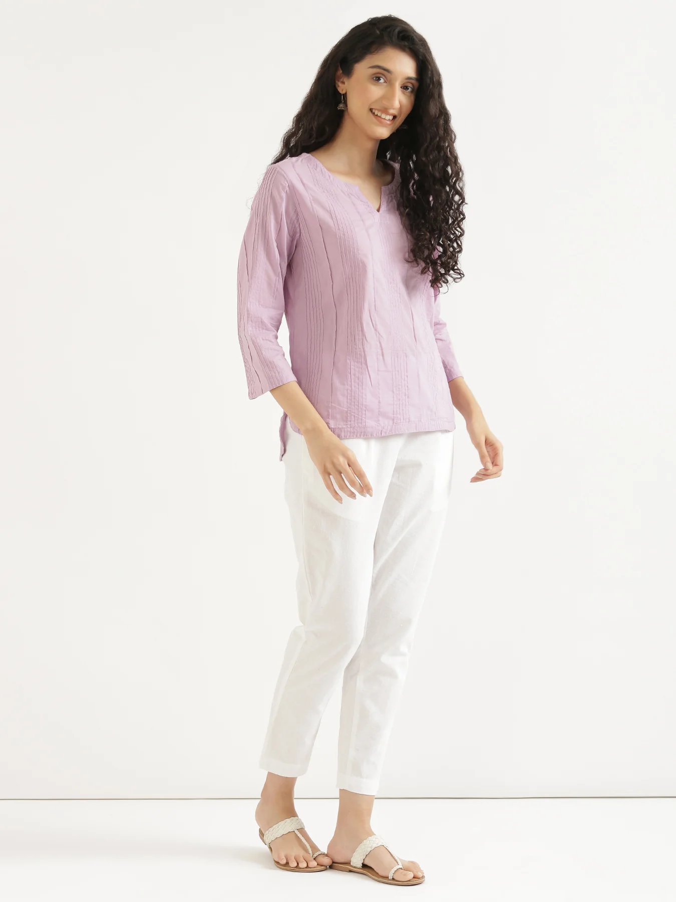 Women Lilac Everyday Cotton Top - Image 5