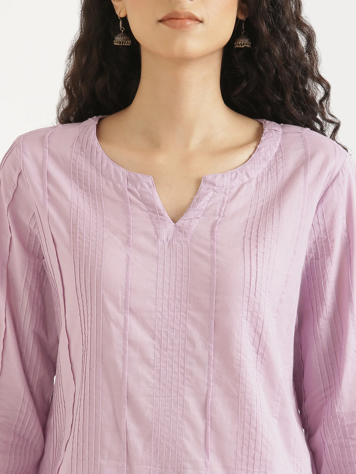 Women Lilac Everyday Cotton Top - Image 7
