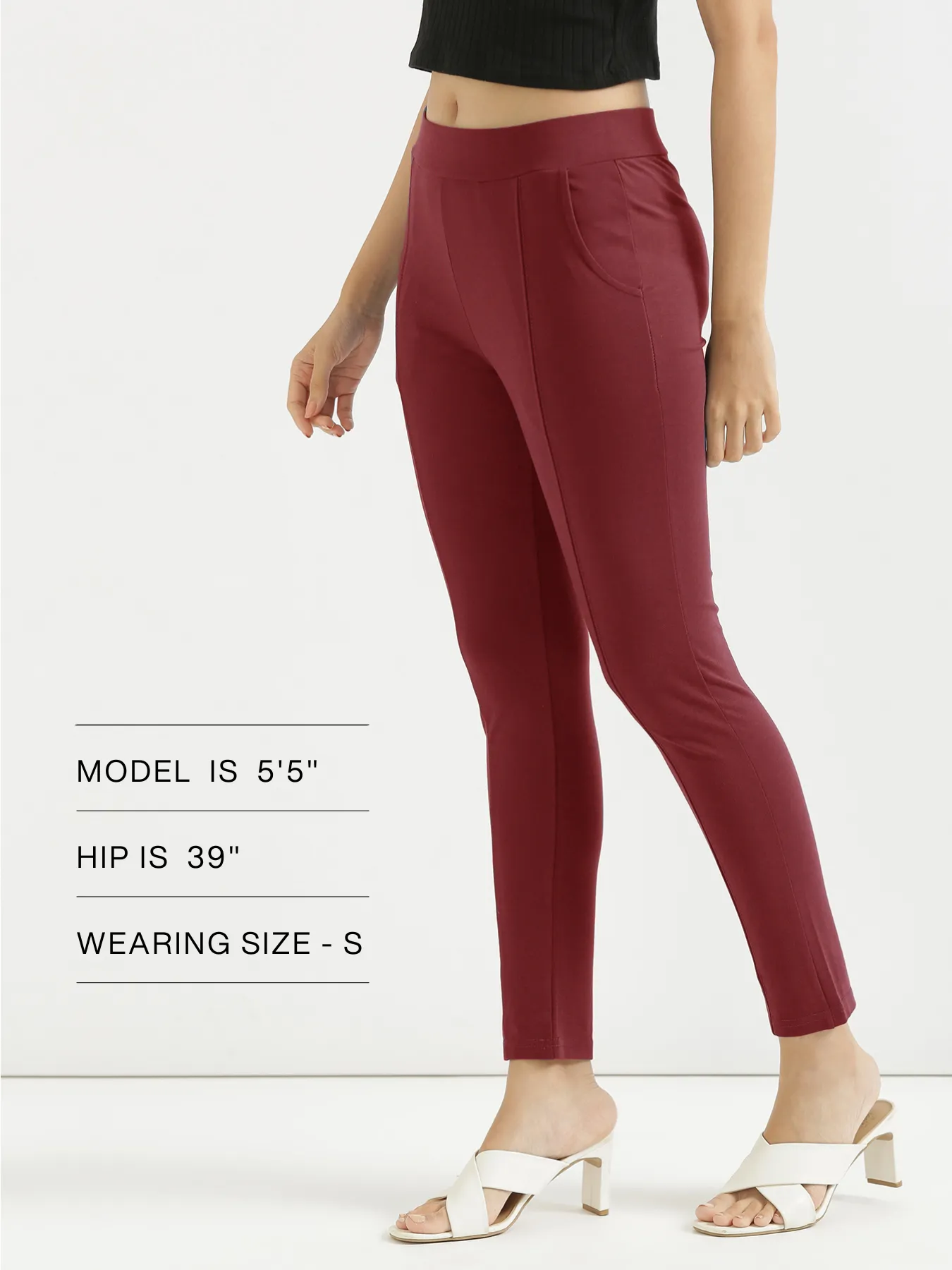 Women Maroon 4-Way Stretchable Pants - Image 12