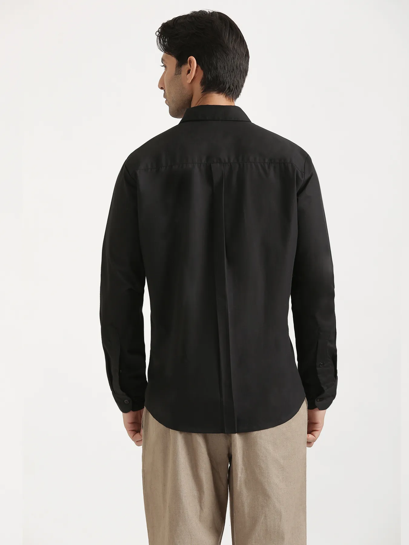 Men Black Better Cotton Full Sleeve Shirt - Image 12