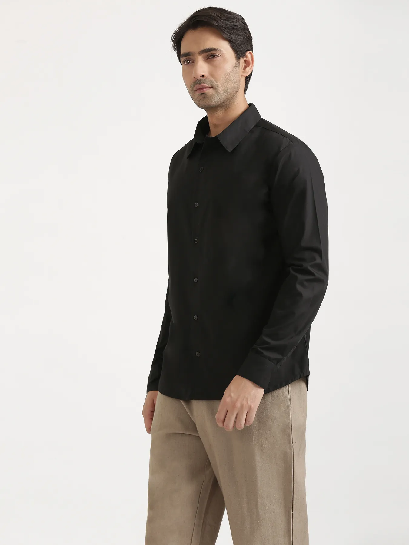 Men Black Better Cotton Full Sleeve Shirt - Image 13