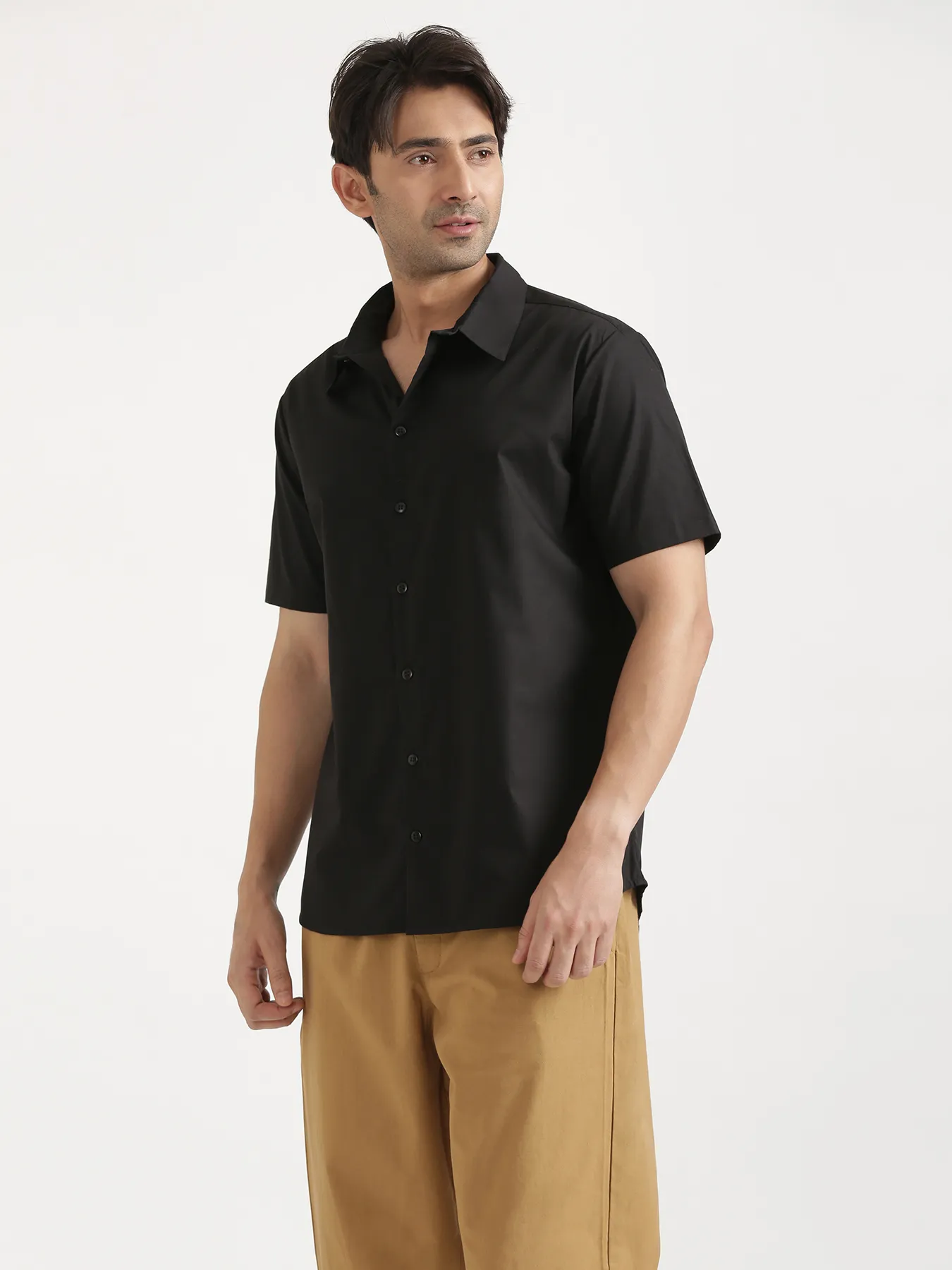 Men Black Better Cotton Short Sleeve Shirt - Image 13