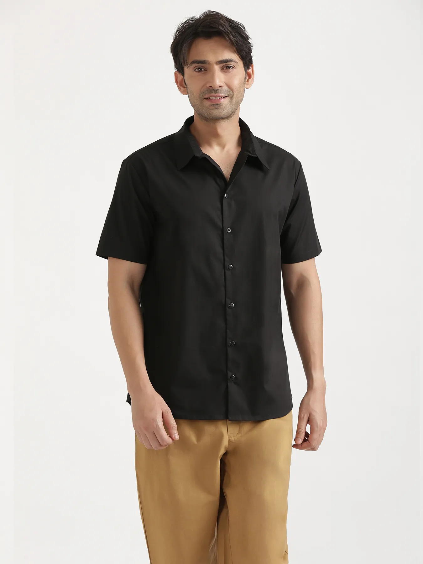 Men Black Better Cotton Short Sleeve Shirt - Image 5