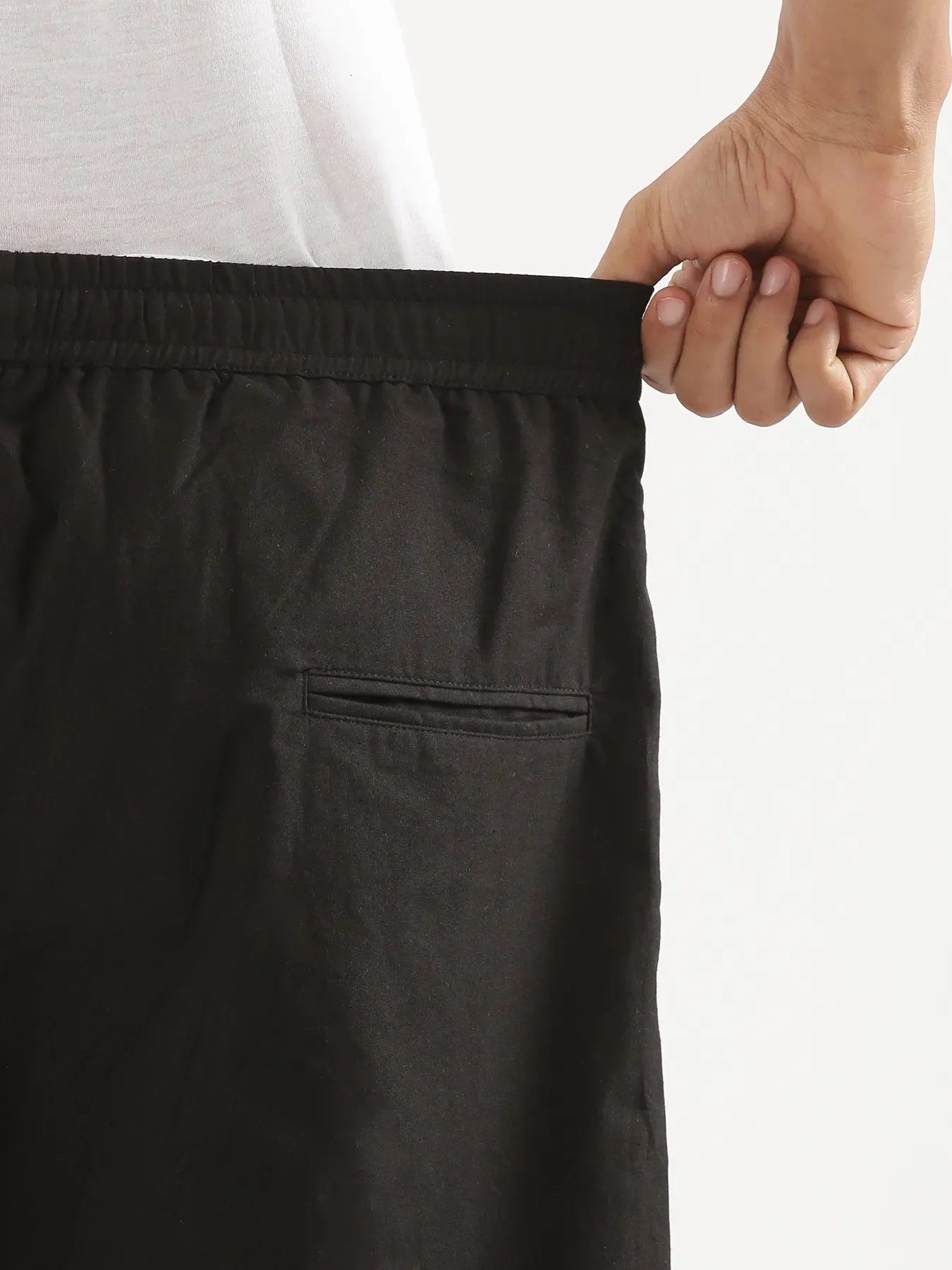 Men Black Cotton Pant - Image 11