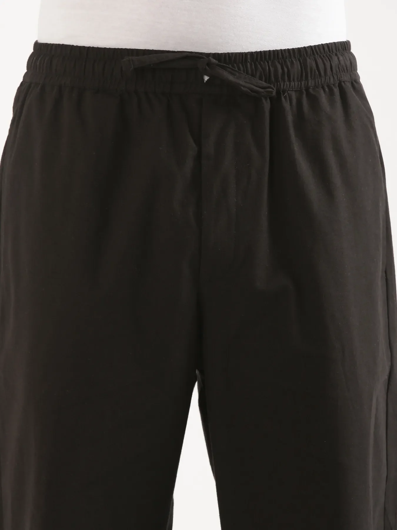 Men Black Cotton Pant - Image 7