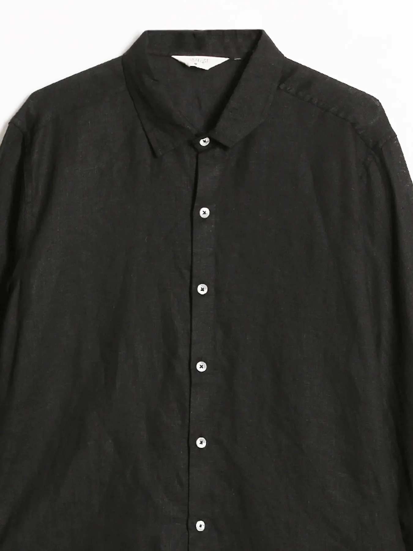 Men Black Pure Linen Full Sleeve Shirt - Image 14