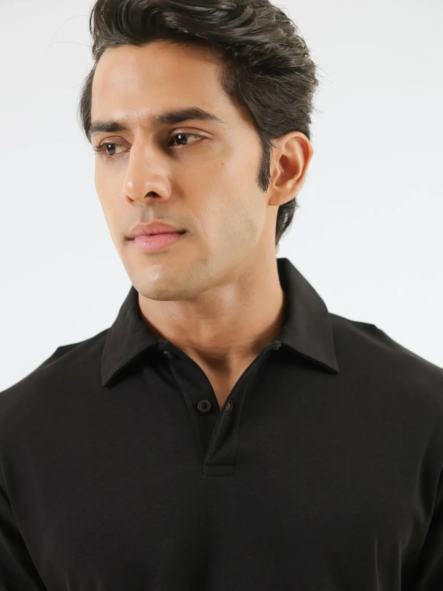 Men Black Polo T-shirt - Image 4