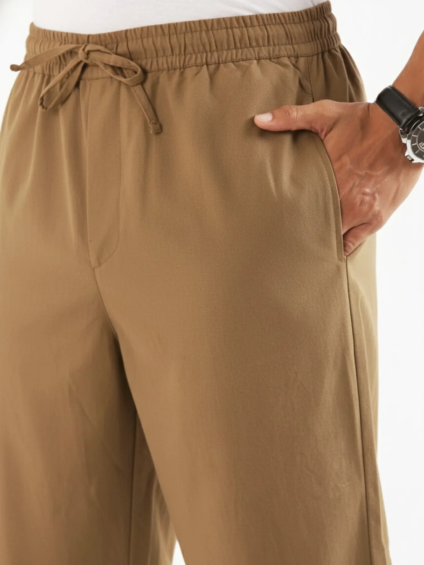 Men Coffee Brown Cotton Pant - Image 6