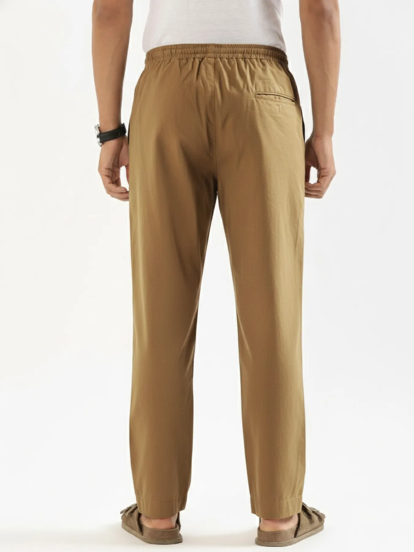 Men Coffee Brown Cotton Pant - Image 7