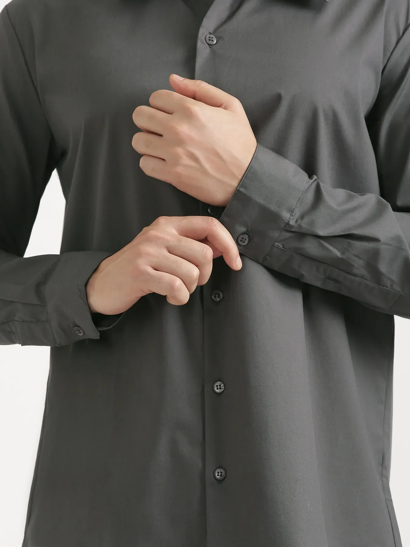Men Dark Grey Better Cotton Full Sleeve Shirt - Image 11