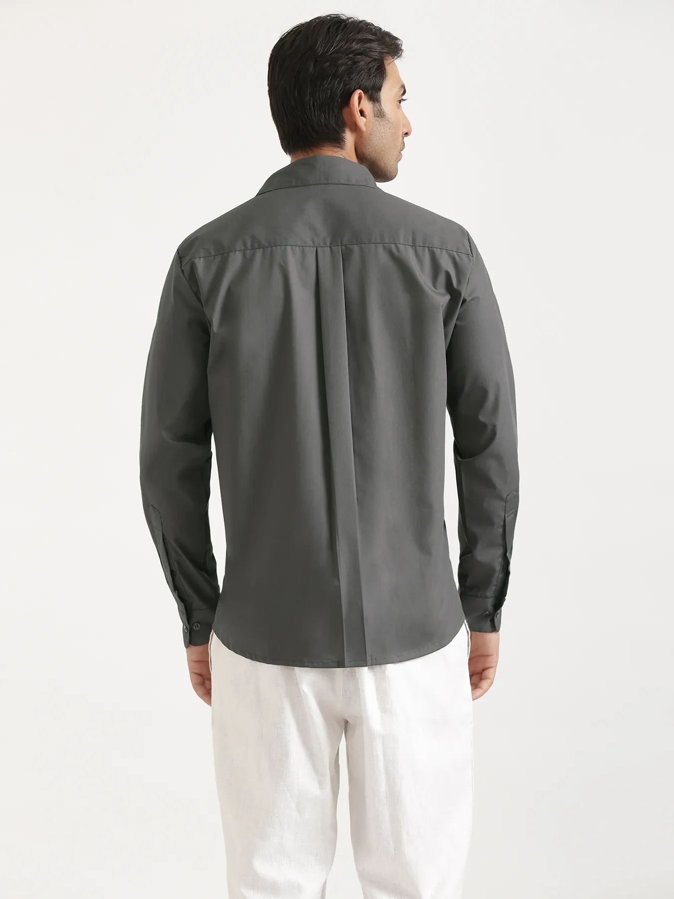 Men Dark Grey Better Cotton Full Sleeve Shirt - Image 13