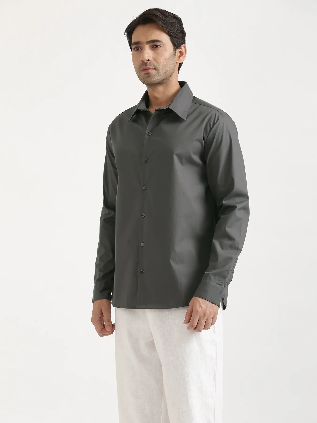 Men Dark Grey Better Cotton Full Sleeve Shirt - Image 14
