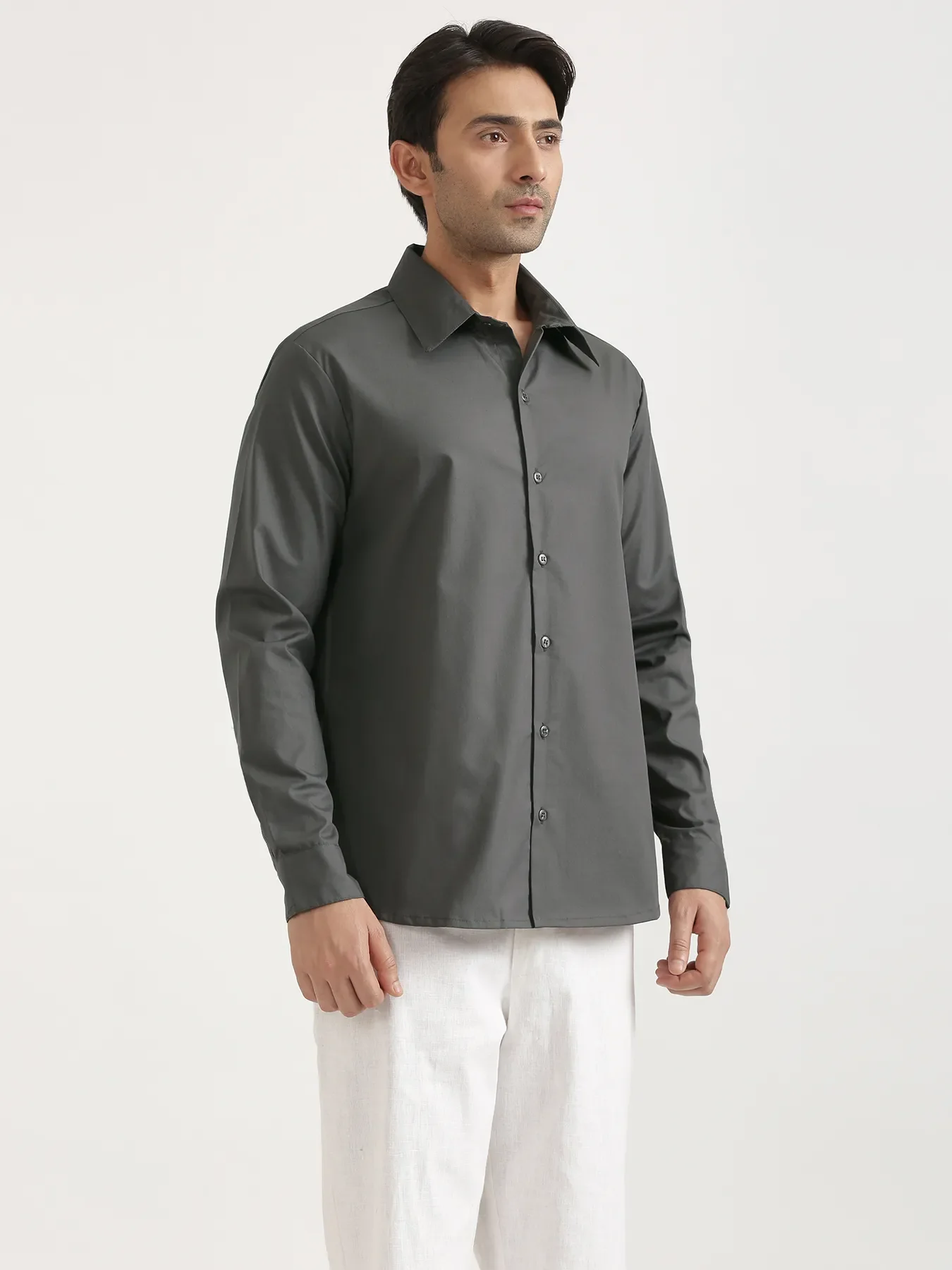 Men Dark Grey Better Cotton Full Sleeve Shirt - Image 15