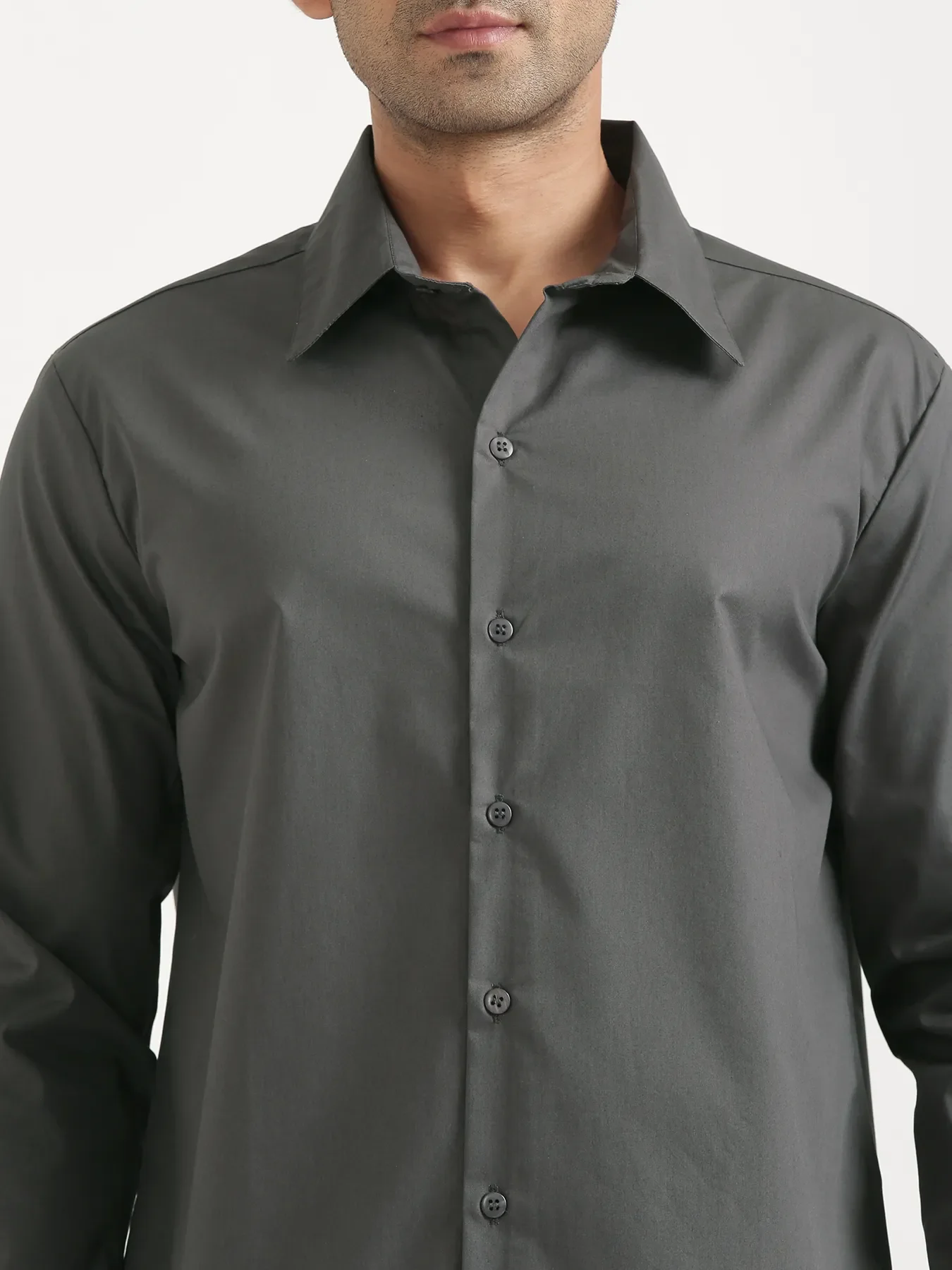 Men Dark Grey Better Cotton Full Sleeve Shirt - Image 7