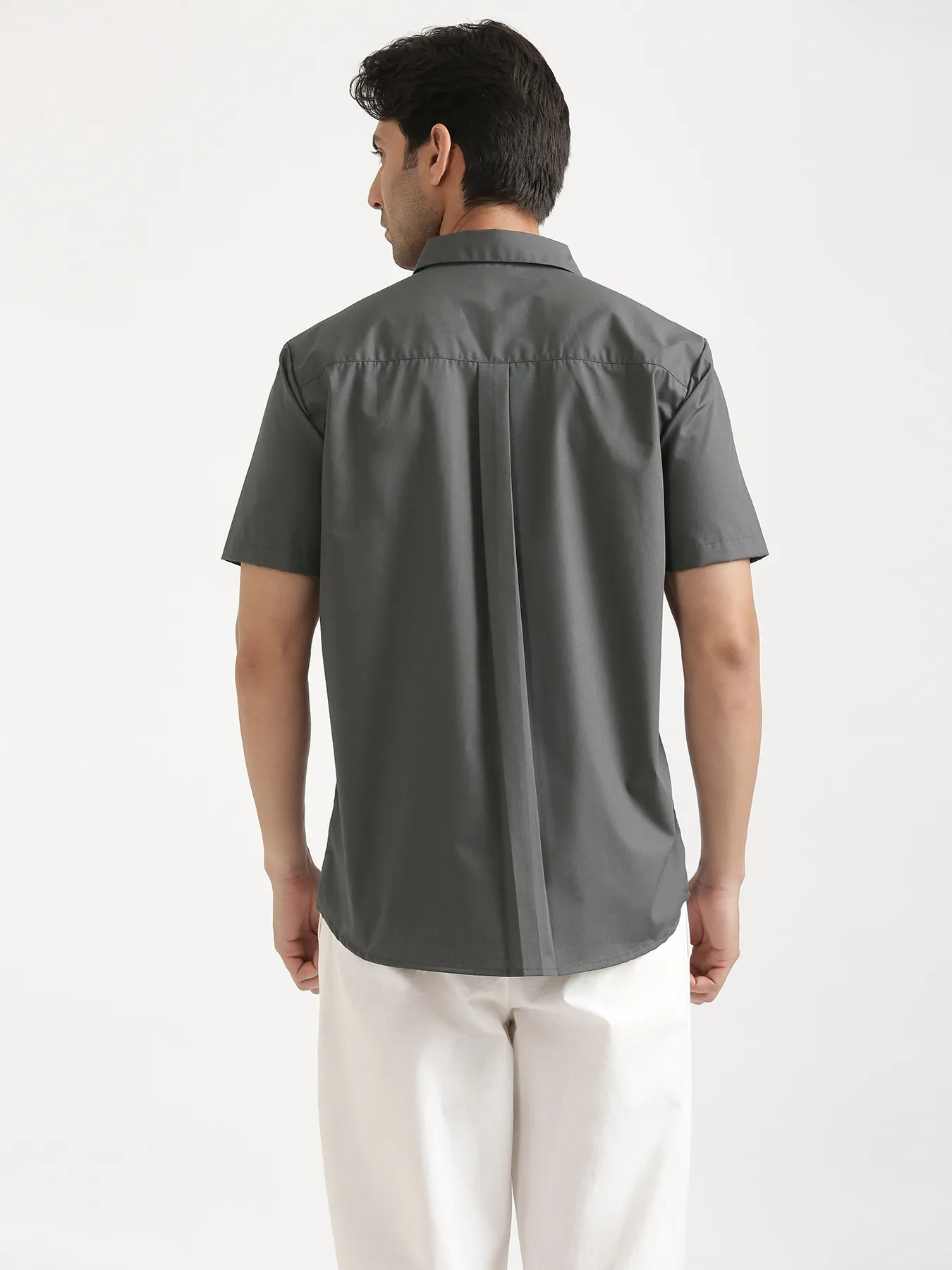 Men Dark Grey Better Cotton Short Sleeve Shirt - Image 12