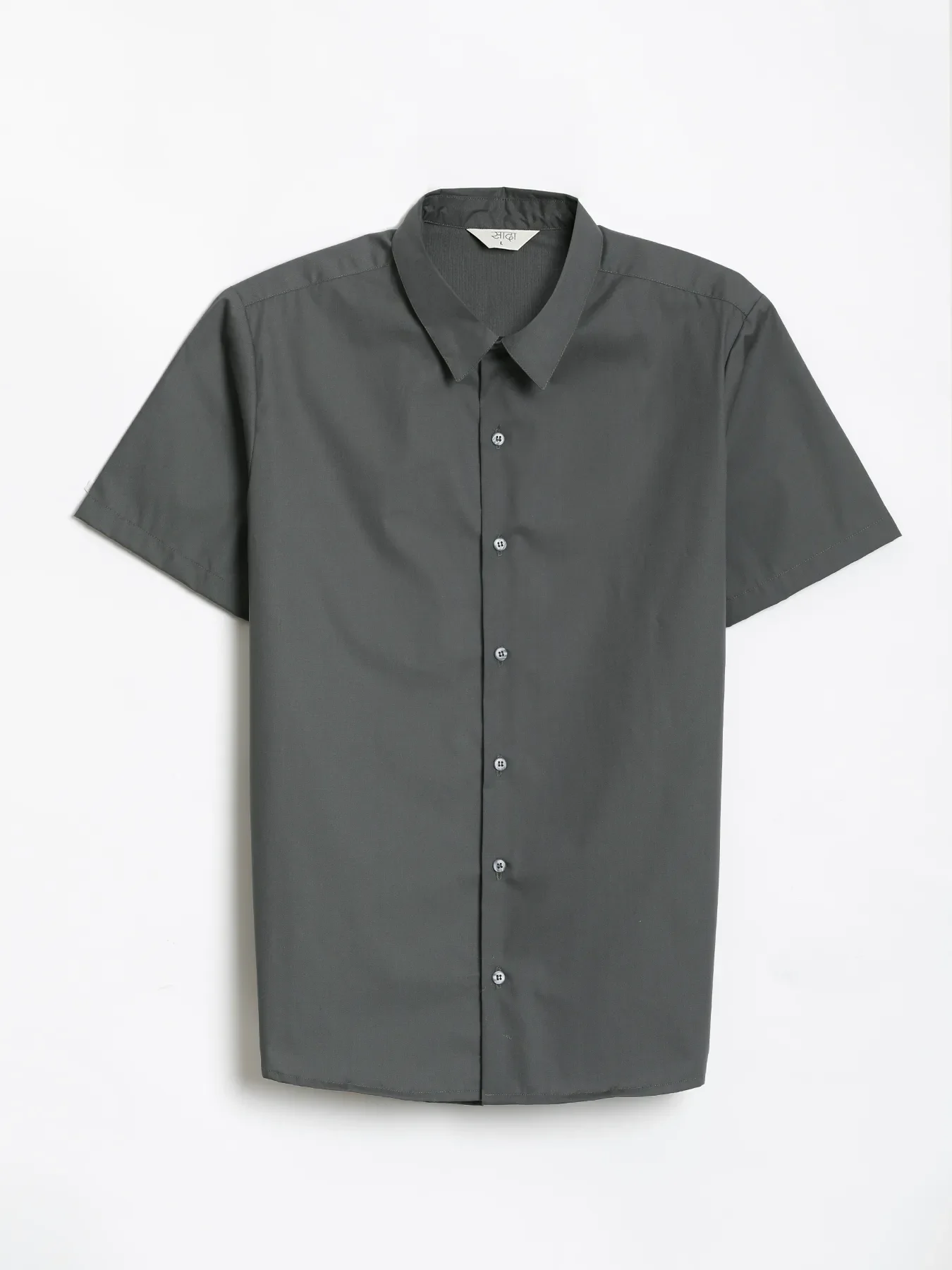 Men Dark Grey Better Cotton Short Sleeve Shirt - Image 16