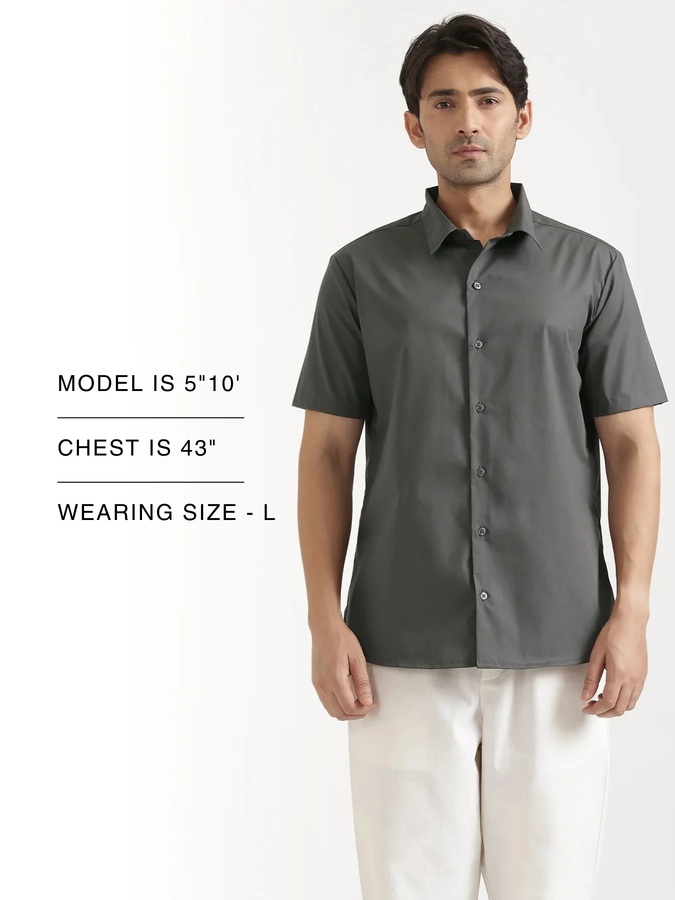Men Dark Grey Better Cotton Short Sleeve Shirt - Image 17