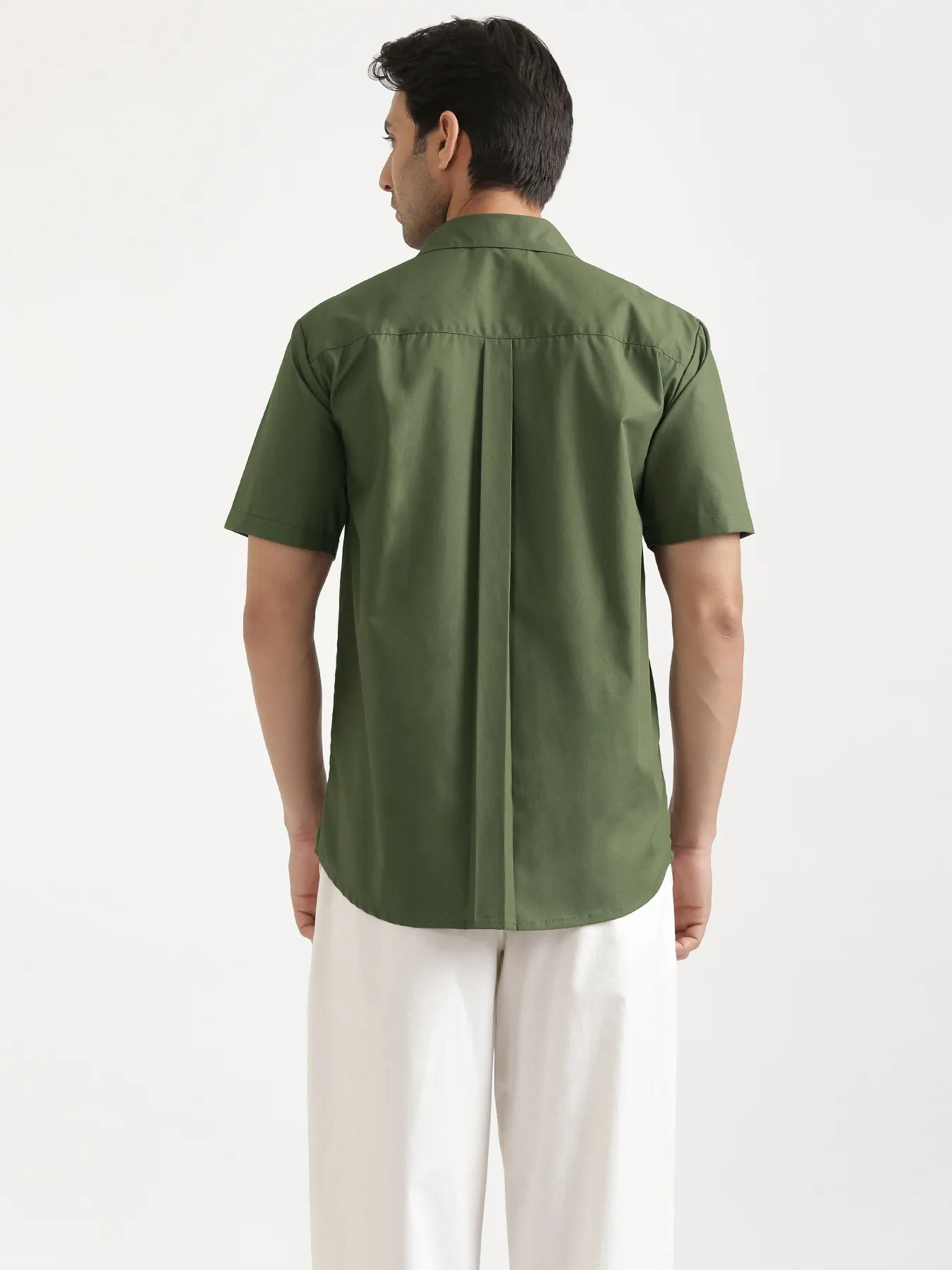 Men Forest Green Better Cotton Short Sleeve Shirt - Image 12