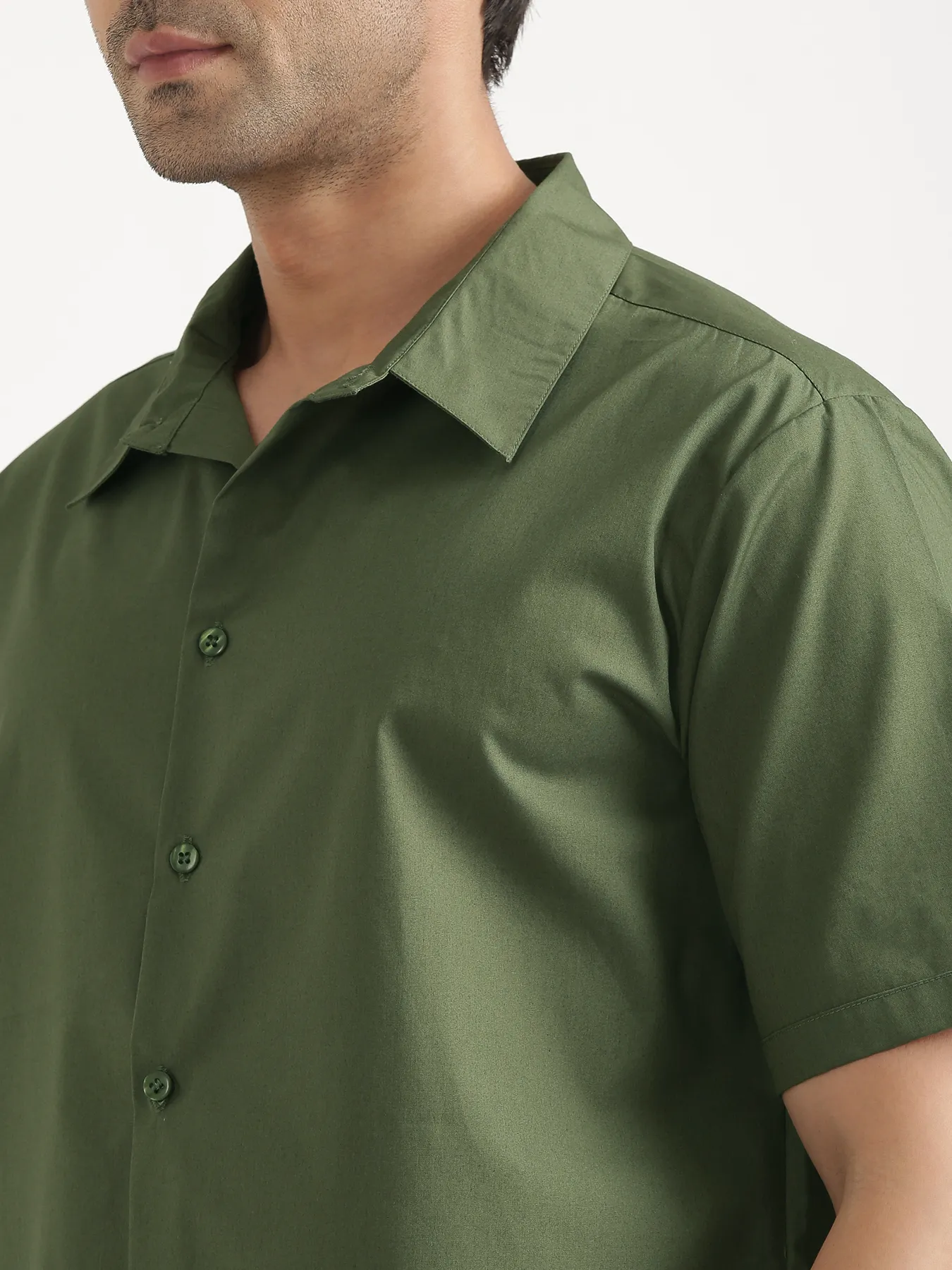 Men Forest Green Better Cotton Short Sleeve Shirt - Image 8