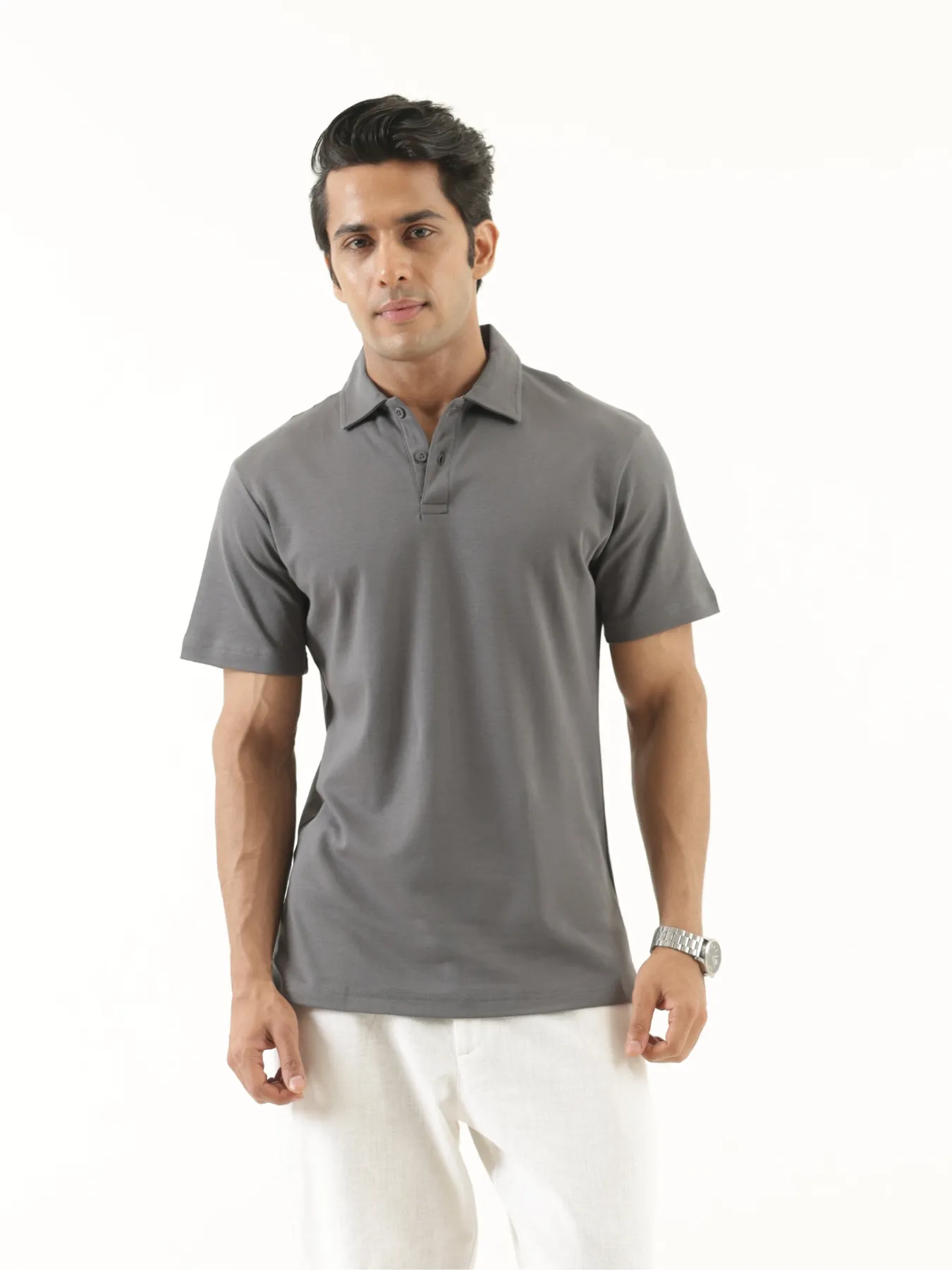 Men German Grey Polo T-shirt