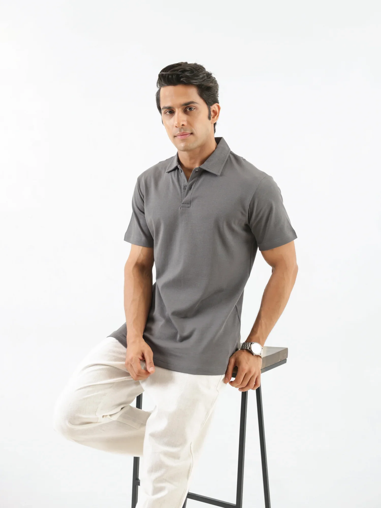 Men German Grey Polo T-shirt - Image 10