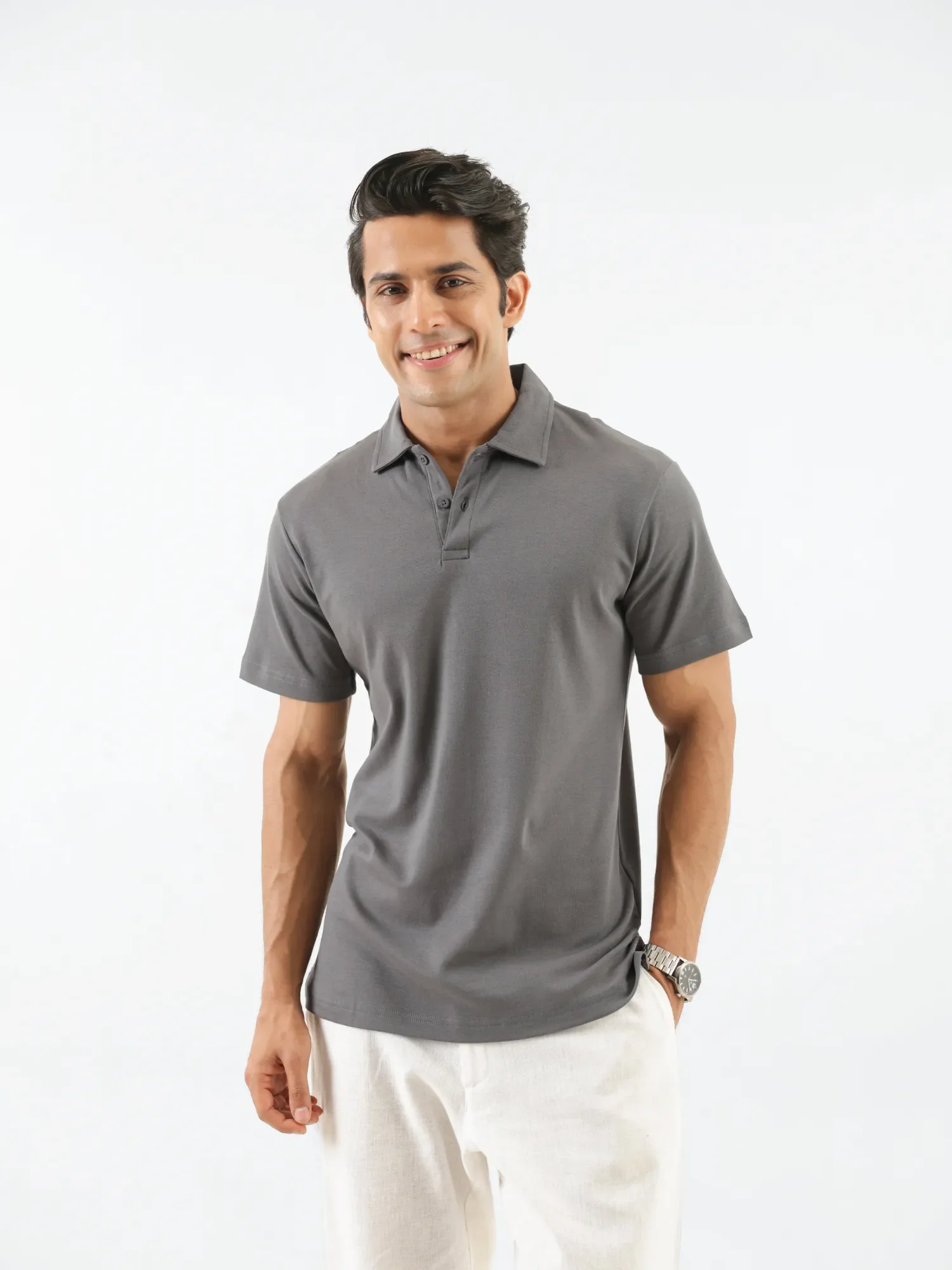 Men German Grey Polo T-shirt - Image 7