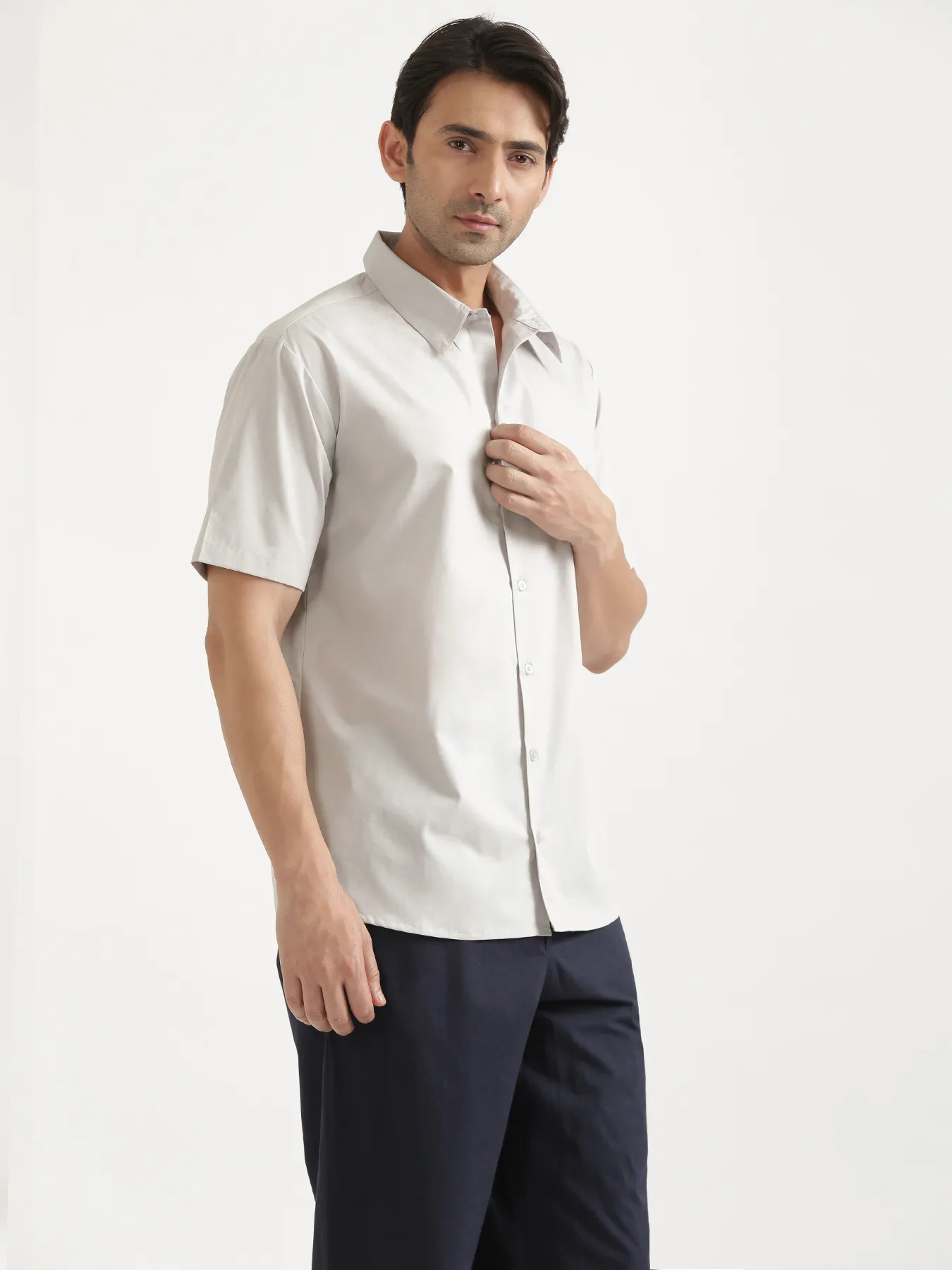 Men Light Grey Better Cotton Short Sleeve Shirt - Image 14