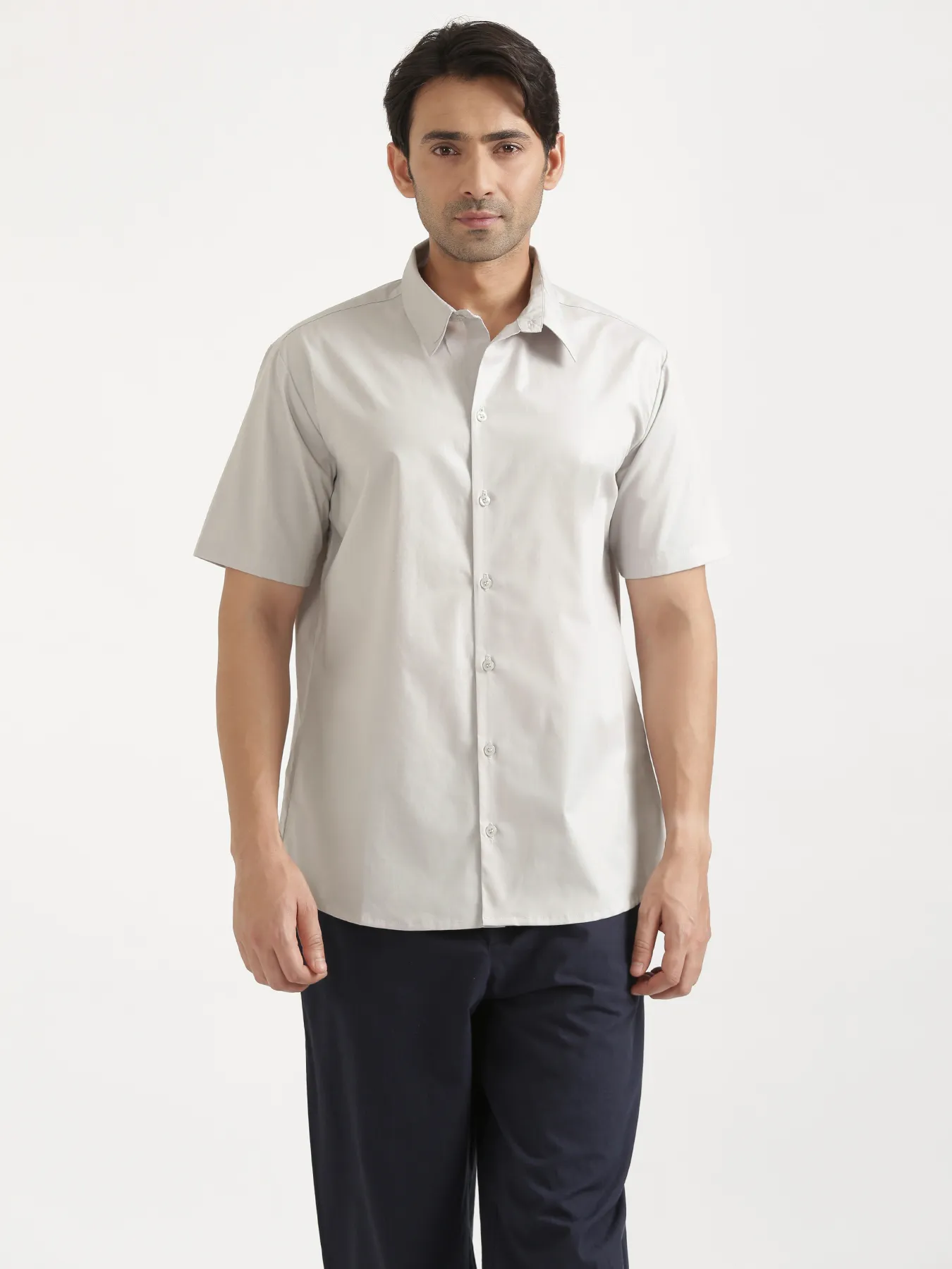 Men Light Grey Better Cotton Short Sleeve Shirt - Image 5
