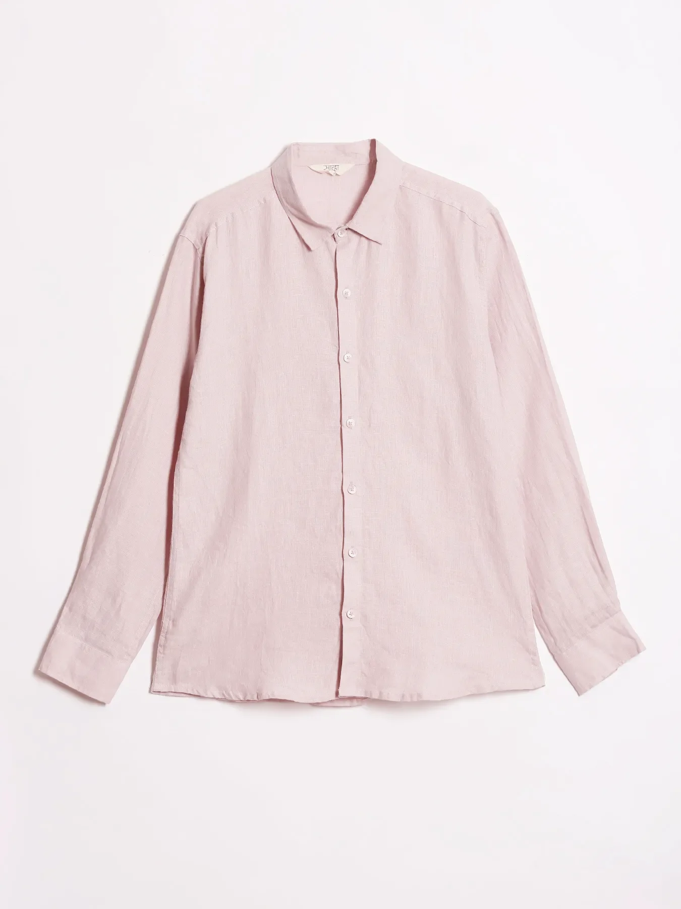 Men Light Pink Pure Linen Full Sleeve Shirt - Image 12