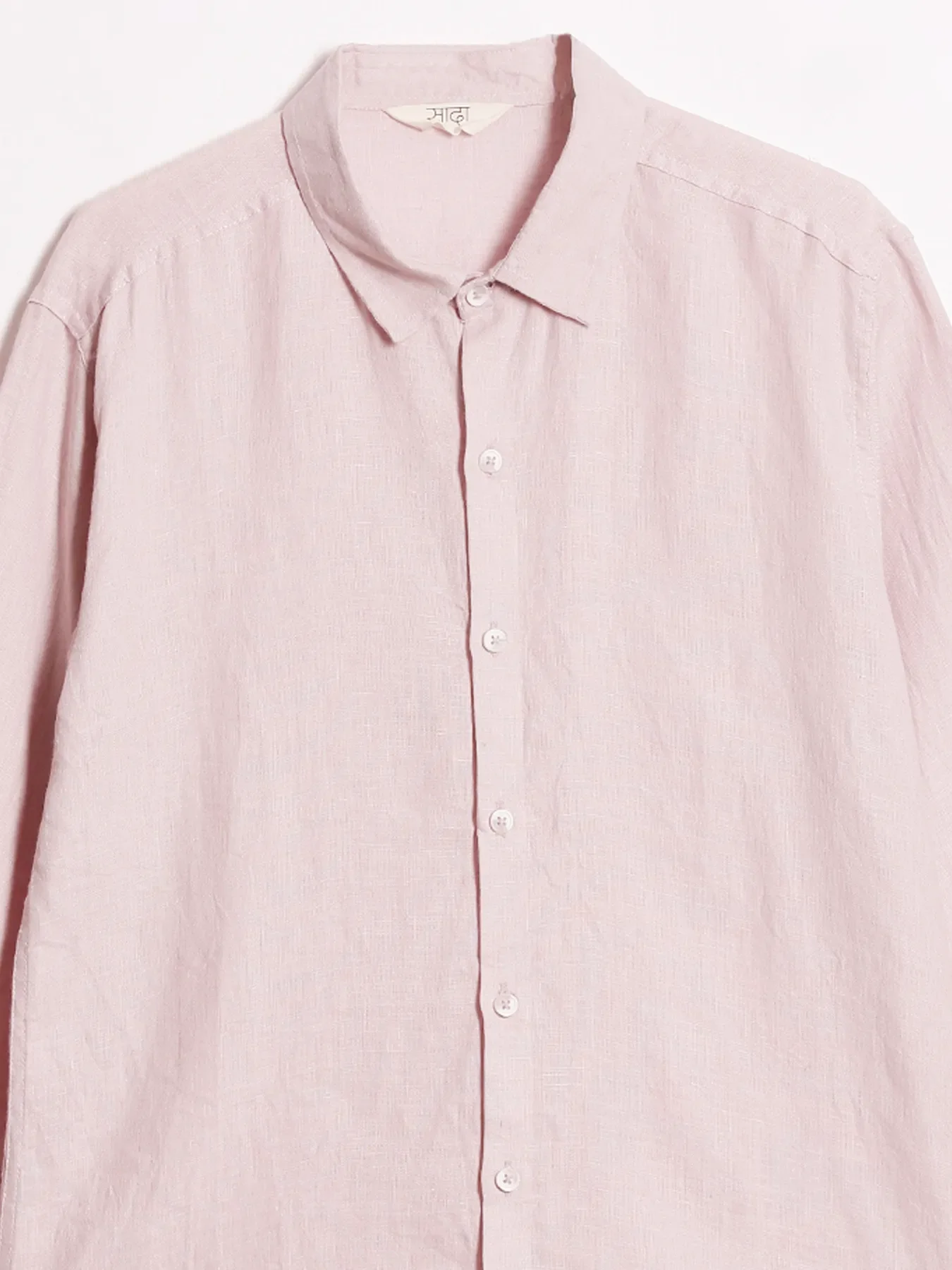 Men Light Pink Pure Linen Full Sleeve Shirt - Image 13