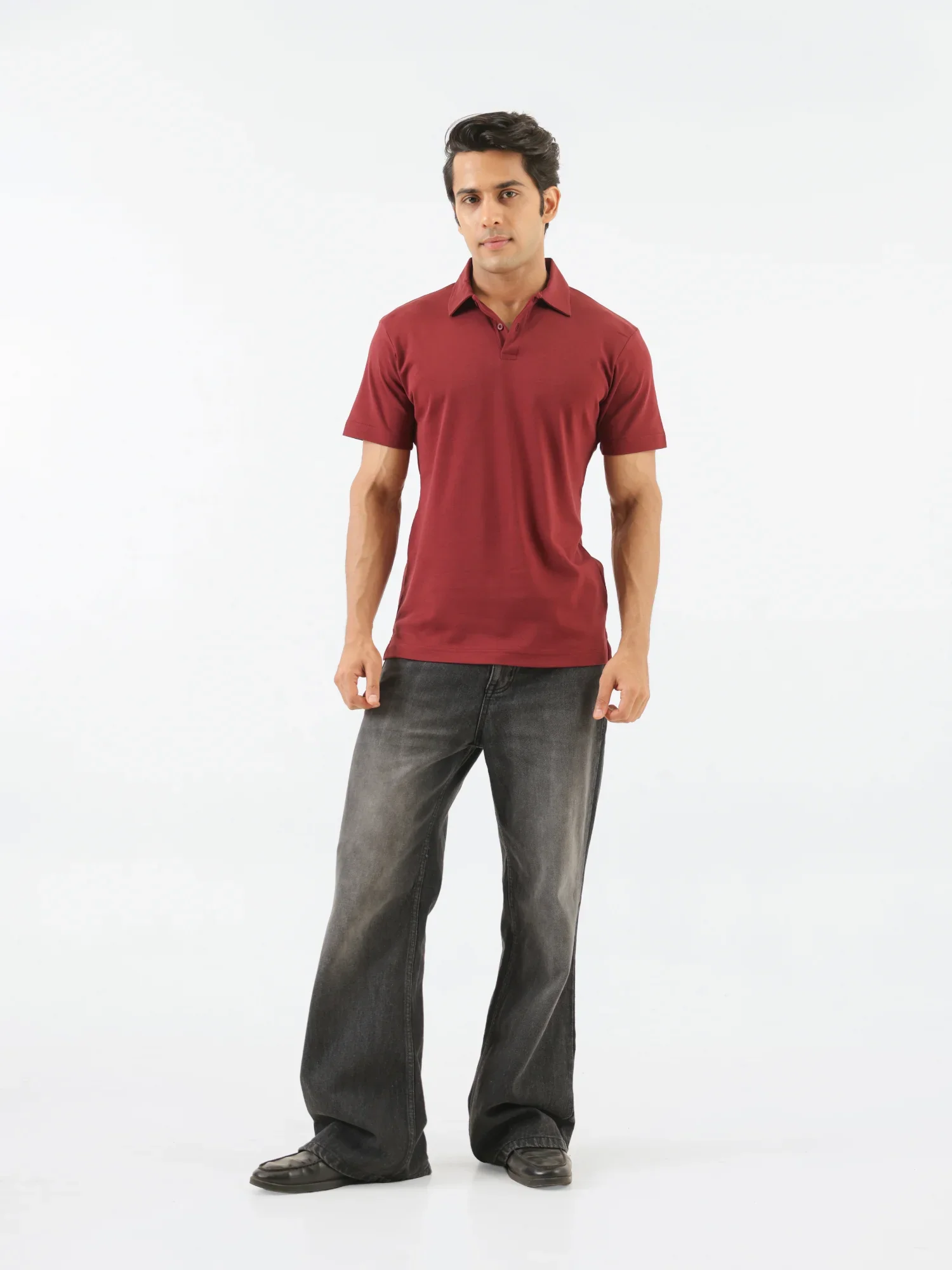 Men Maroon Polo T-shirt - Image 6