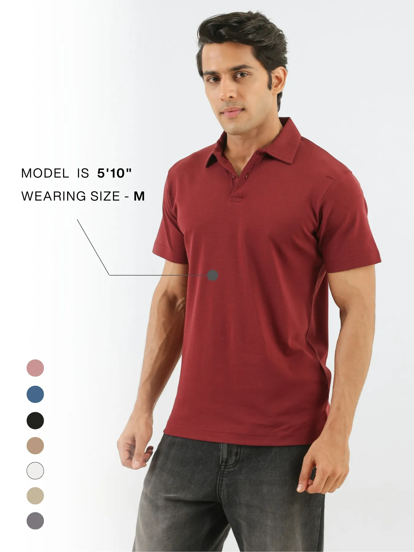 Men Maroon Polo T-shirt - Image 9
