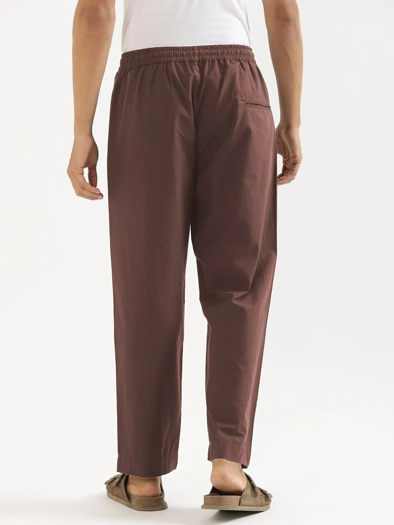 Men Mauve Brown Cotton Pant - Image 4