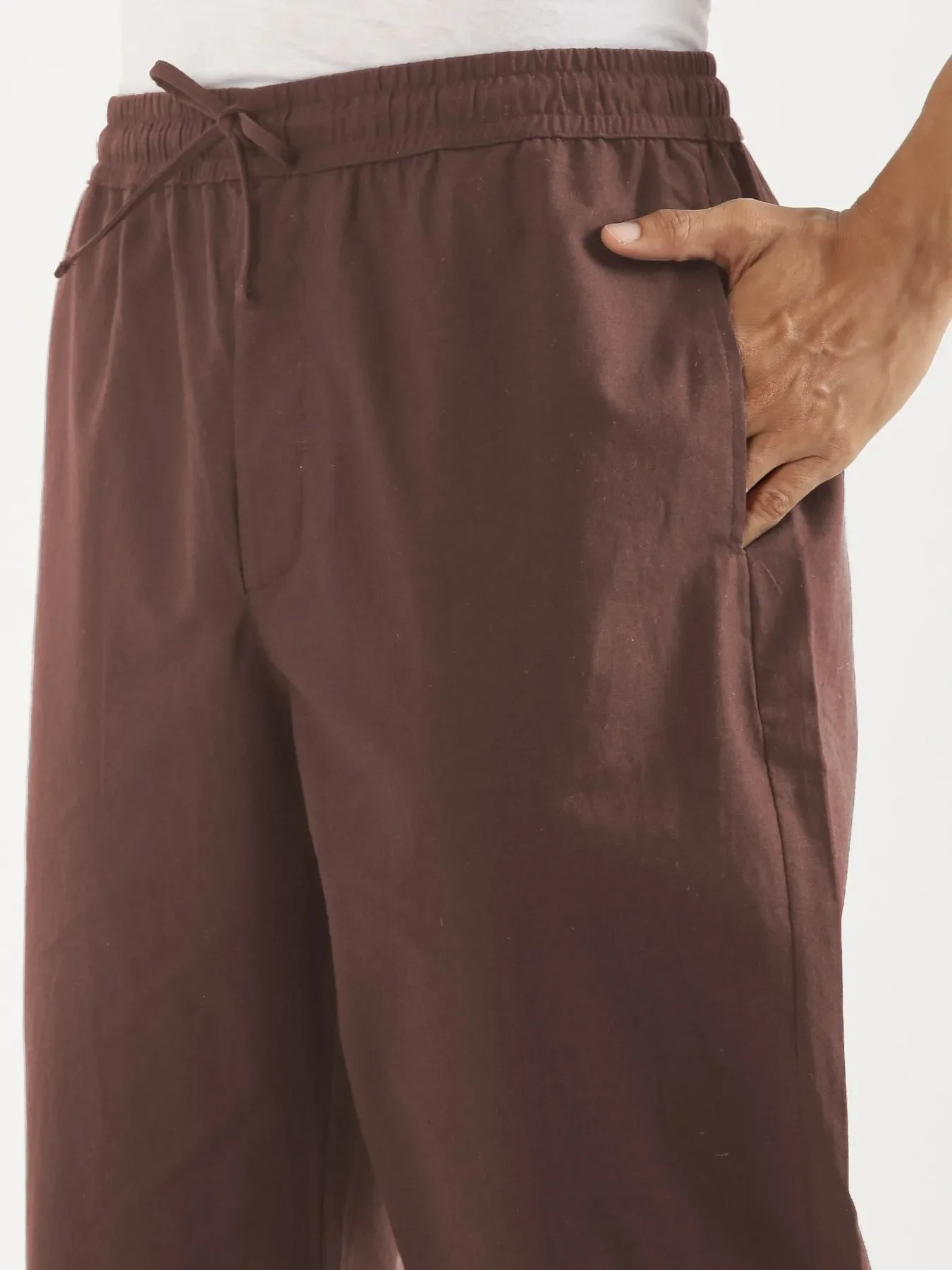 Men Mauve Brown Cotton Pant - Image 7