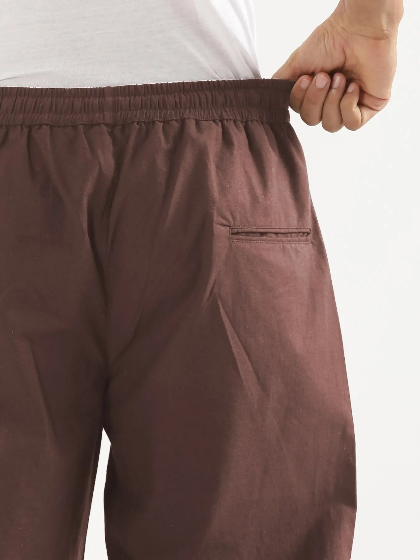 Men Mauve Brown Cotton Pant - Image 8