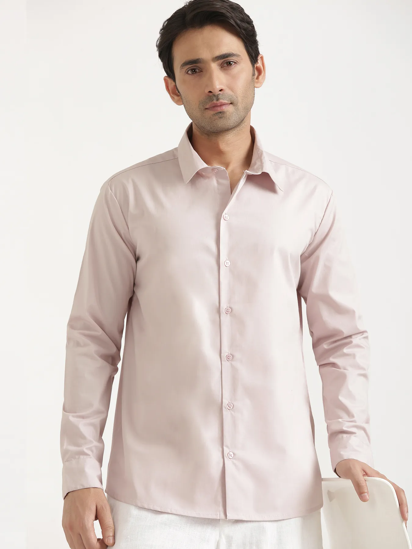Men Mauve Pink Better Cotton Full Sleeve Shirt - Image 5